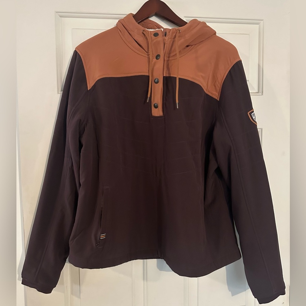 Kuhl Two-Tone Brown and Tan Hooded Jacket